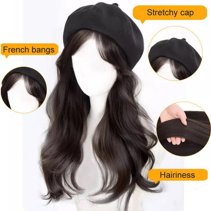 Versatile Beret Wig Set with Long Curly Hair(Great Sale⛄BUY 2 Get 10% OFF + Freeshipping)