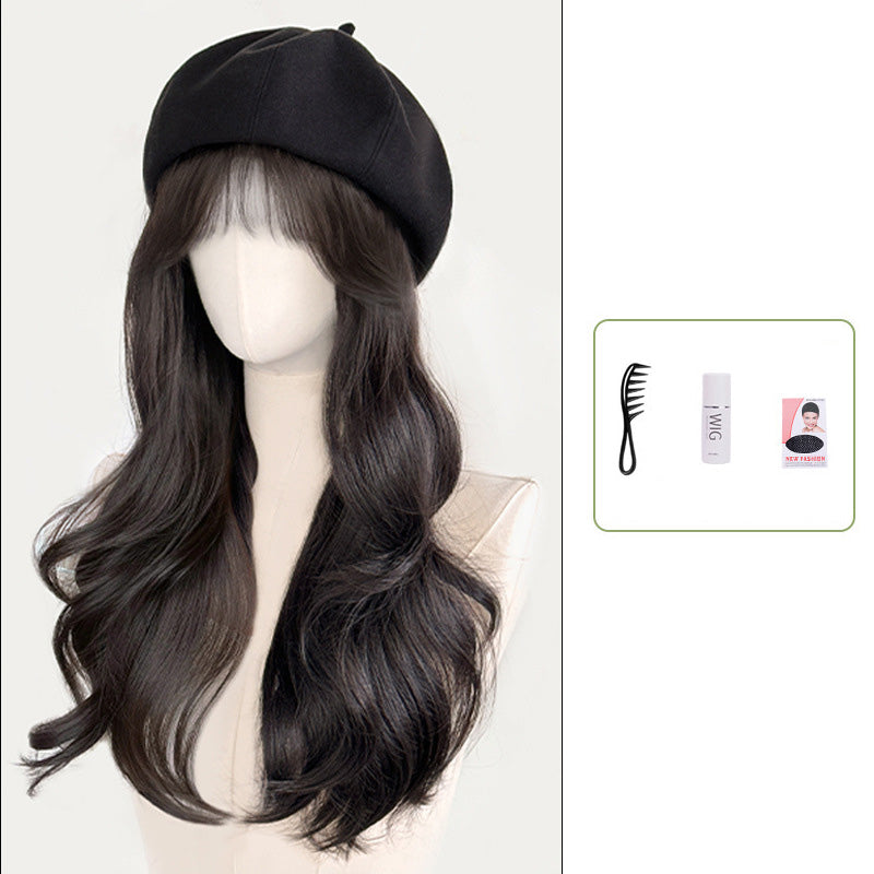 Versatile Beret Wig Set with Long Curly Hair(Great Sale⛄BUY 2 Get 10% OFF + Freeshipping)