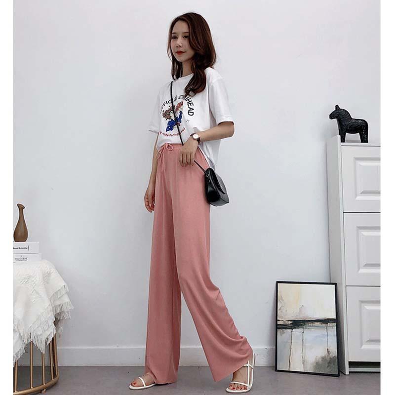 Ice Silk Wide Leg Pants Women