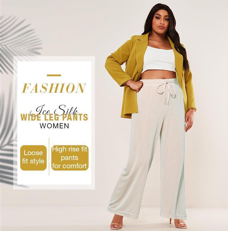 Ice Silk Wide Leg Pants Women