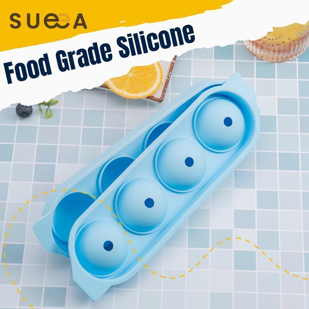 Sueea Silicone 4-Ball Ice Ball Maker Mold Ice Cube Mold
