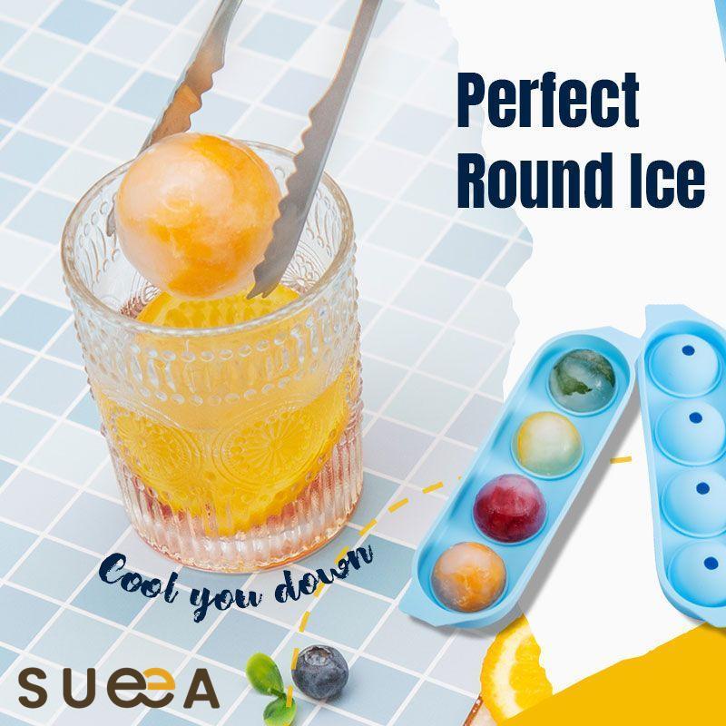 Sueea Silicone 4-Ball Ice Ball Maker Mold Ice Cube Mold