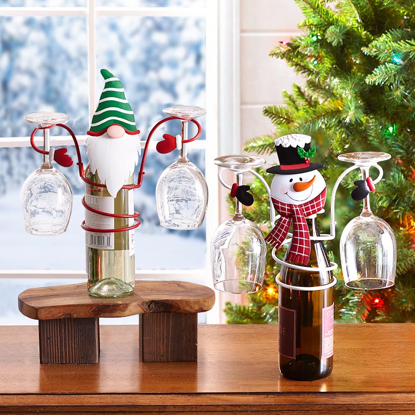 ✨Festive Wine Bottle & Glass Holders for the Holidays!🍷