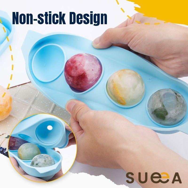 Sueea Silicone 4-Ball Ice Ball Maker Mold Ice Cube Mold