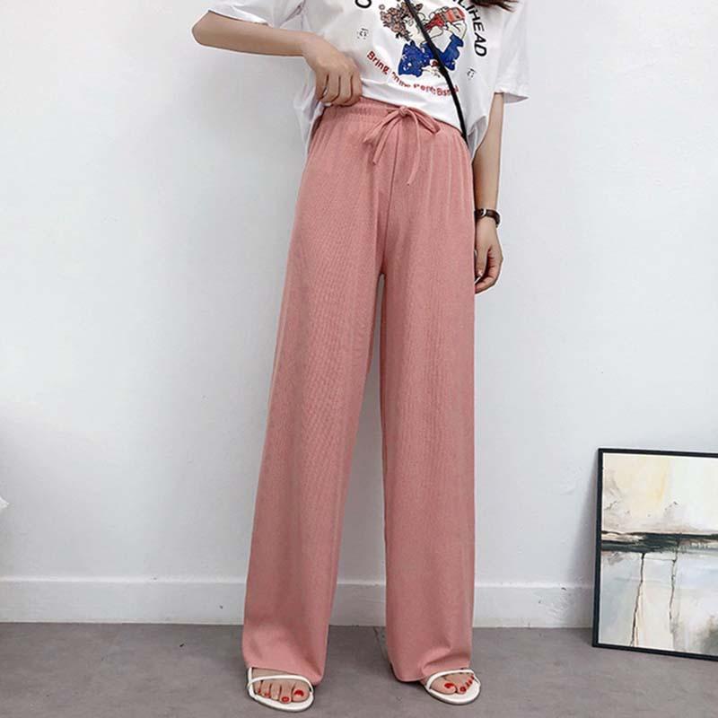 Ice Silk Wide Leg Pants Women
