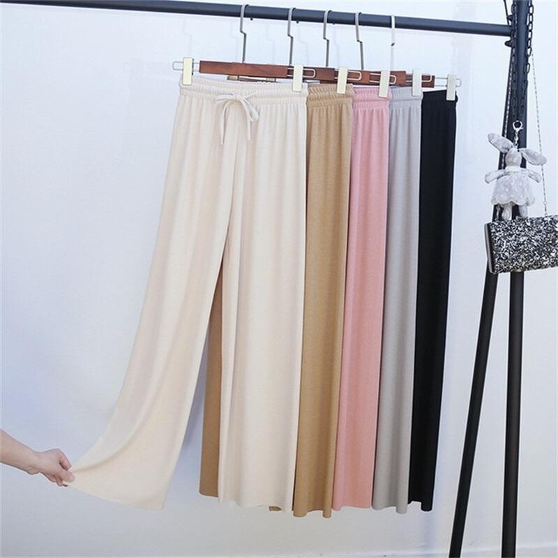 Ice Silk Wide Leg Pants Women
