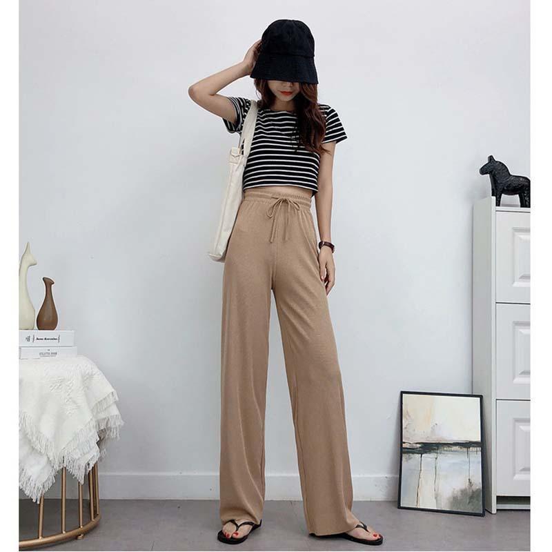 Ice Silk Wide Leg Pants Women