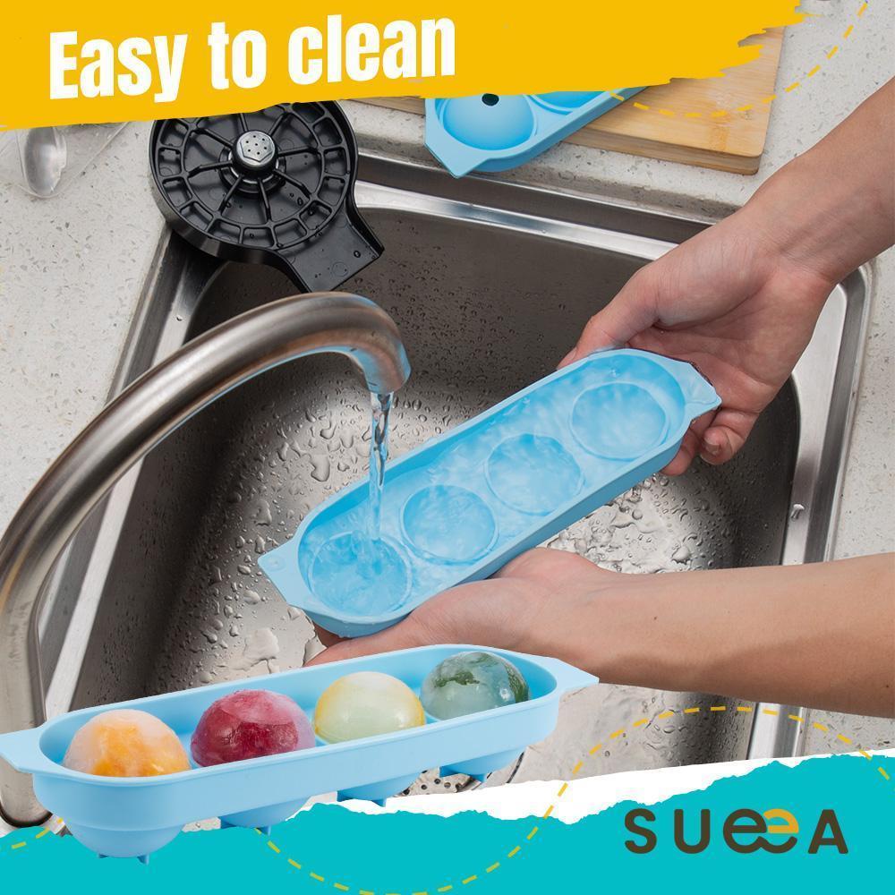 Sueea Silicone 4-Ball Ice Ball Maker Mold Ice Cube Mold