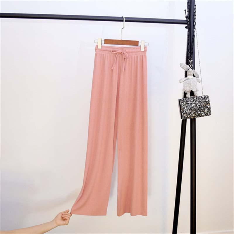 Ice Silk Wide Leg Pants Women