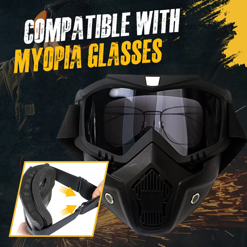 HD Anti-fog Detachable Full Face Goggles(Anti-Glare, Anti-Ultraviolet Radiation, Anti-Dust)