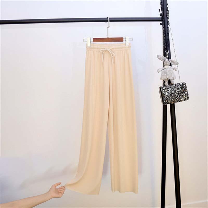 Ice Silk Wide Leg Pants Women