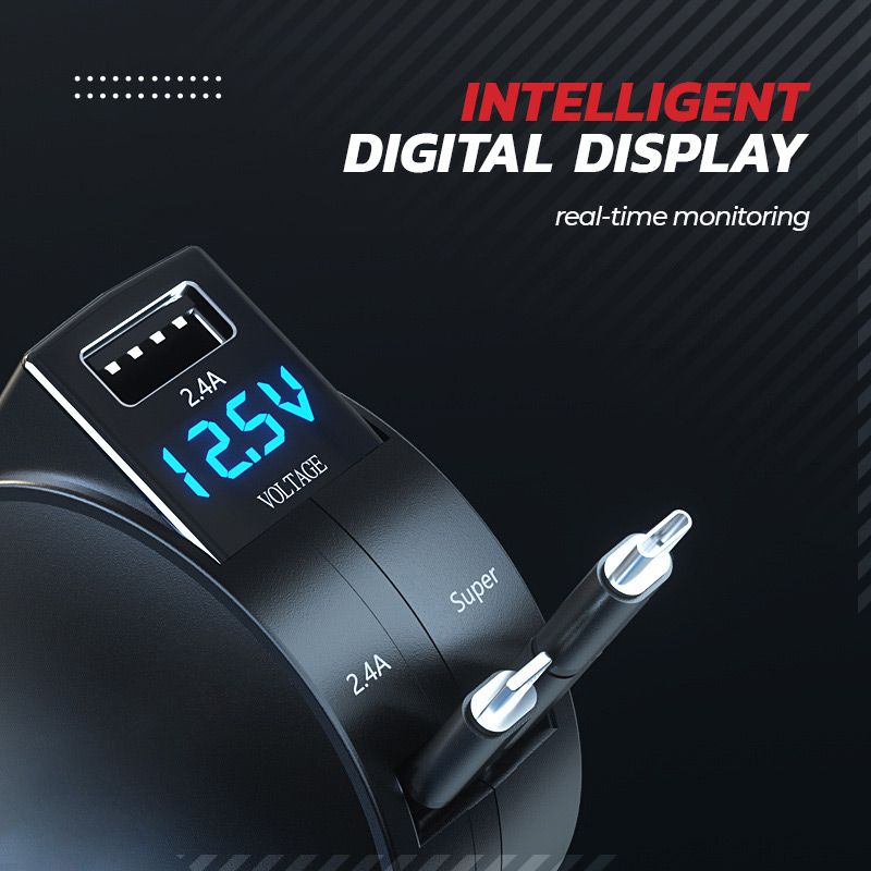3-in-1 Retractable Fast Charging Car Adapter