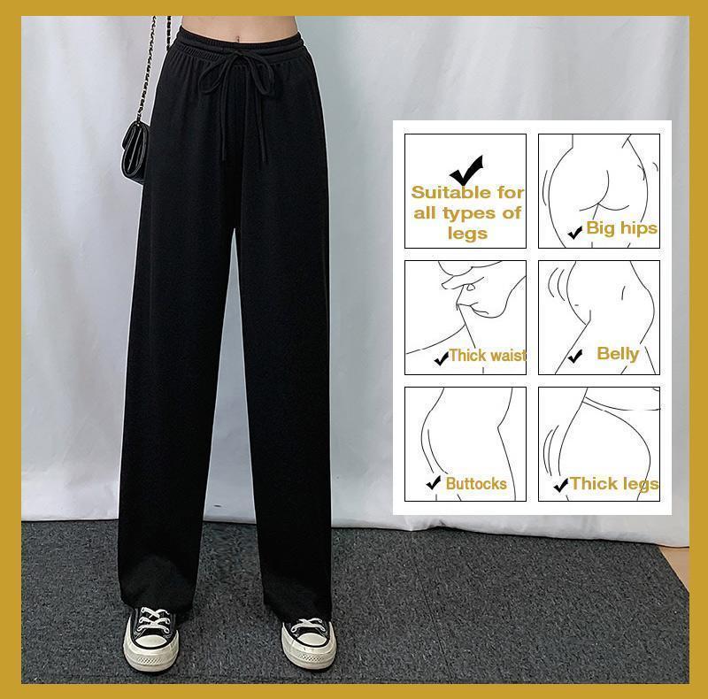 Ice Silk Wide Leg Pants Women