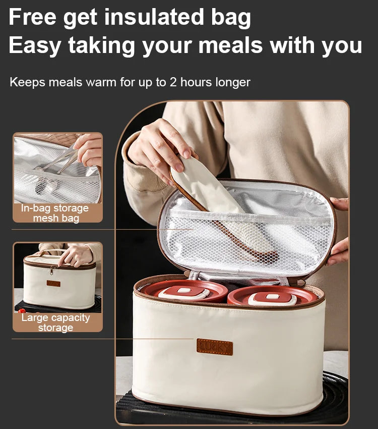 Microwaveable Stainless Steel Insulated Lunch Box