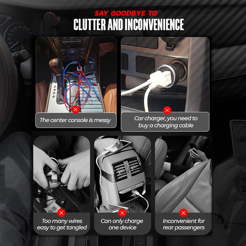 3-in-1 Retractable Fast Charging Car Adapter