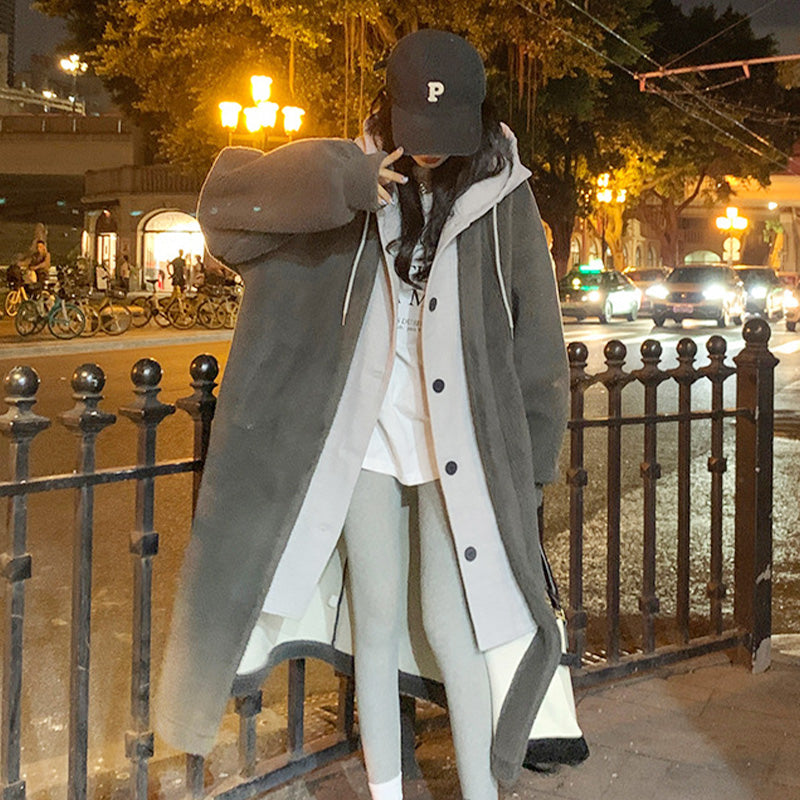 🥳 2-Layered Faux Lambswool Hooded Coat Jacket(Great Sale⛄)