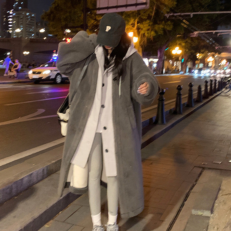 🥳 2-Layered Faux Lambswool Hooded Coat Jacket(Great Sale⛄)