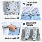 🌸🔥 Lace Spliced Jeans