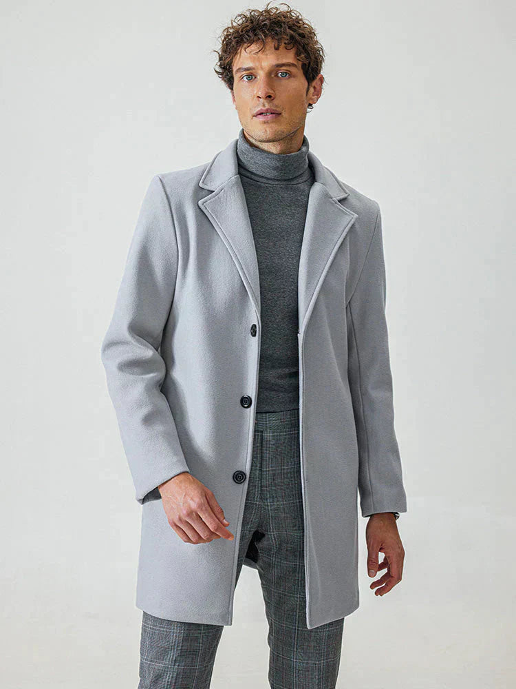 👔 Men's Classic Single Row Buckle Solid Color Jacket - Timeless Daily Essential