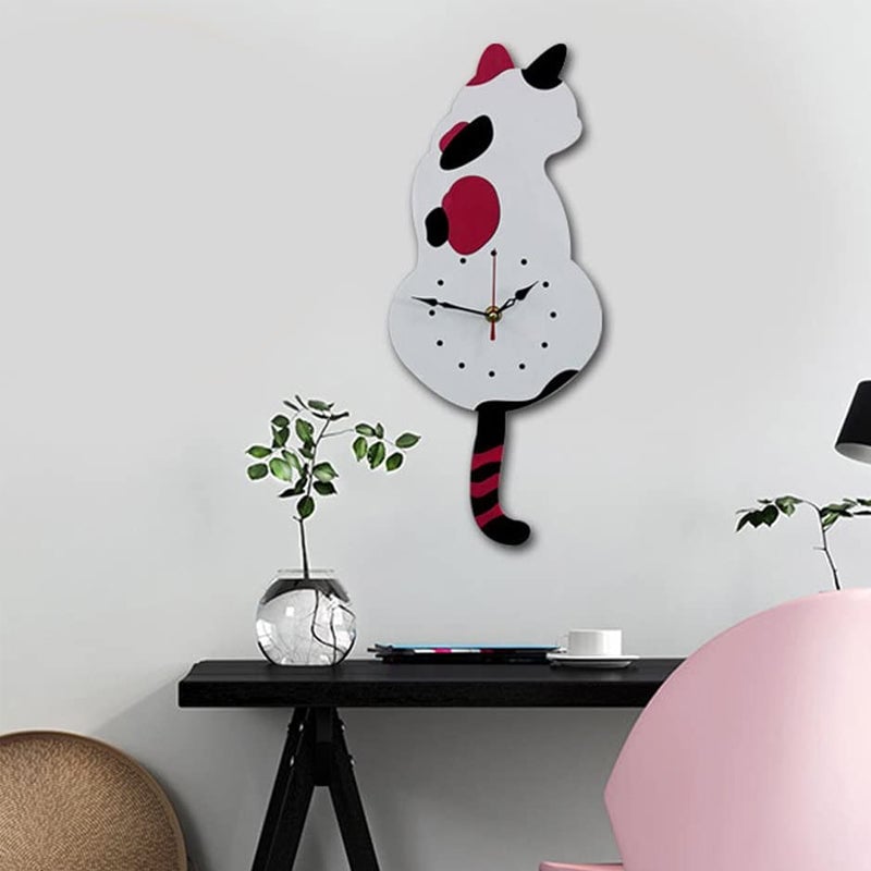💖Nordic Cat Wagging Tail Wall Clock