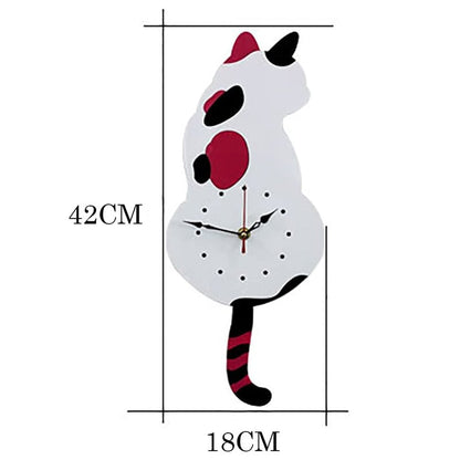 💖Nordic Cat Wagging Tail Wall Clock