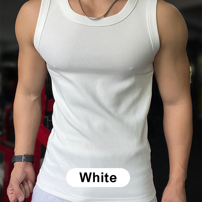 🎉🛍️Men's Summer Essentials🎽Round Neck Quick-Drying Stretchy Slim Tank Top