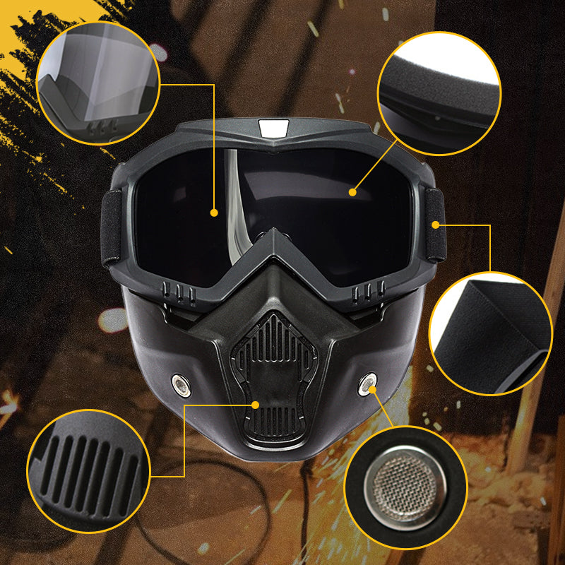 HD Anti-fog Detachable Full Face Goggles（Anti-Glare, Anti-Ultraviolet Radiation, Anti-Dust）