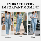 💖Women’s Stylish Sleeveless Blazer & High-Waisted Pants Set