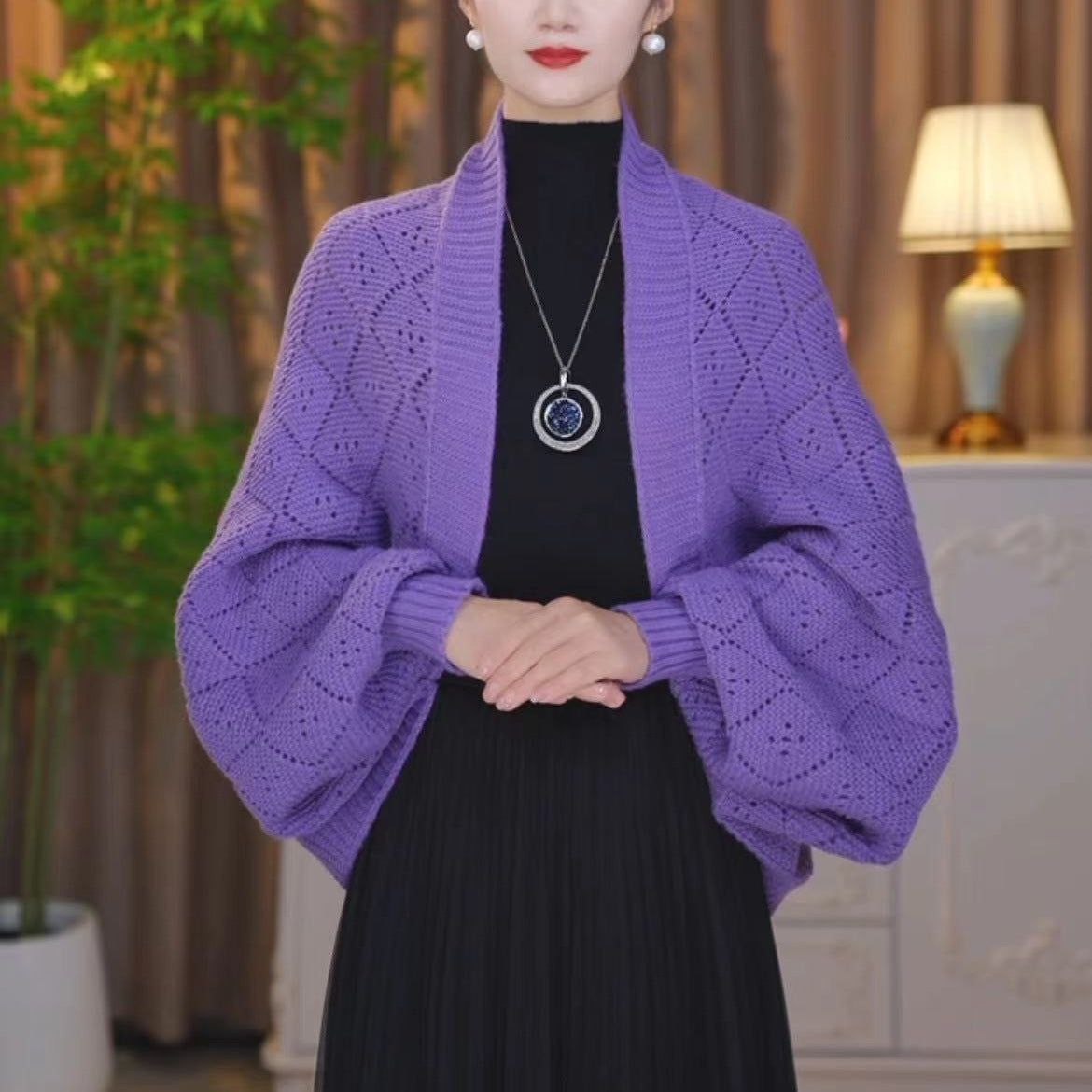 🔥Hollow Out Knitted Shawl Coat