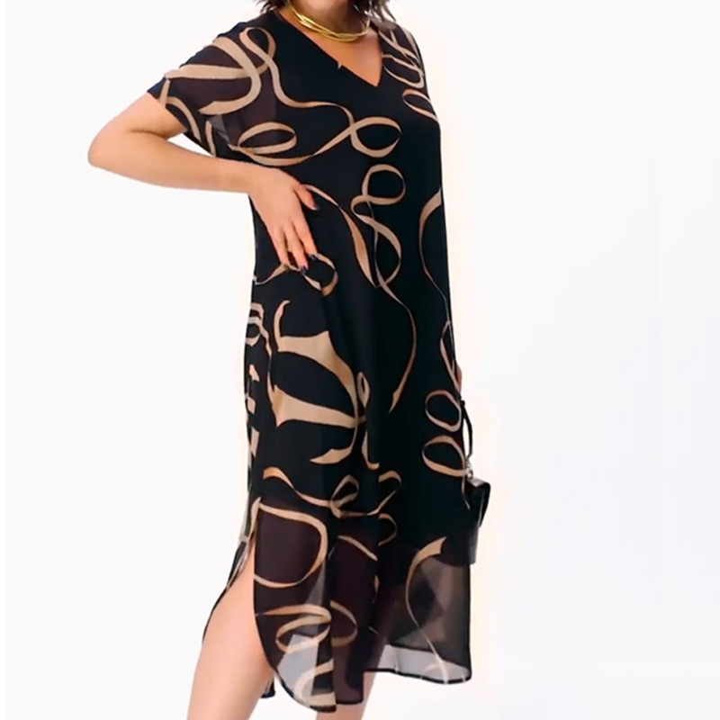 🔥2025 Hot Sale🔥Flowy V-Neck Midi Dress