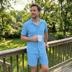 Men's Loose Short Sleeve Shirt & Shorts 2-Piece Set