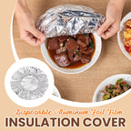 🥡🍲 Aluminum Foil Heat-Retaining Cover – Locks heat for hours, microwave safe. Reusable, eco-friendly. Keep every meal hot! ♻️✨