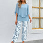 💖Women’s Printed Pants and Crew Neck Top Set
