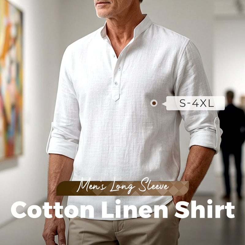 🔥Men's Cotton Linen Casual Long Sleeve Shirt