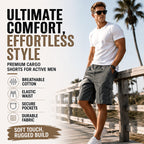 Men's Cargo Shorts – Elastic Waist, Multi-Pocket, Durable 🍁