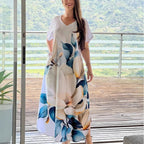 🌴Summer Specials SALE 🌴Women's Loose Casual V-Neck Printed Short Sleeve Dresses