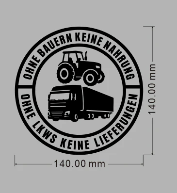 Car Vinyl Sticker: No Farmers No Food - No Trucks No Deliveries