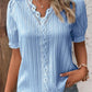 V-Neck Plain Lace Elegant Shirt