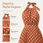 Women's Polka Dot Halter Neck Dress👗
