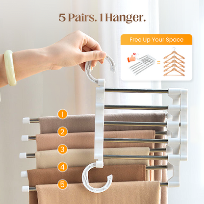 🔥Buy More Save More🔥Household Multifunctional Telescopic Folding Multi-layer Pants Storage Rack