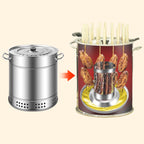 💥Smokeless steel grill bucket with aerospace grade material