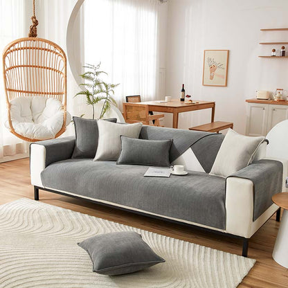 🔥Herringbone Chenille Fabric Furniture Protector Sofa Cover