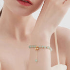 Lotus Flower Pendant Jade Bracelet