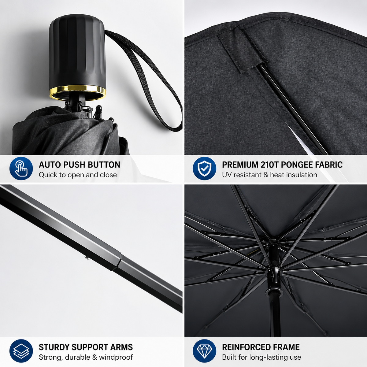 🔥Upgraded Car Windshield Sun Shade Umbrella