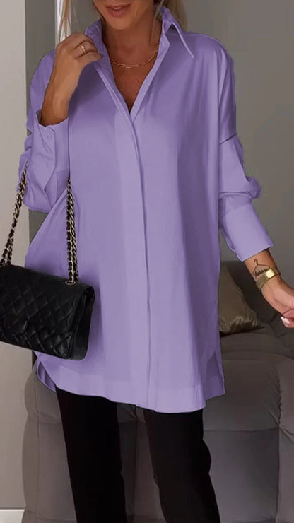✨Lapel Slit Shirt😇