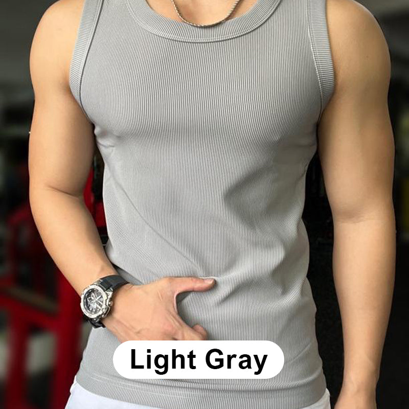 🎉🛍️Men's Summer Essentials🎽Round Neck Quick-Drying Stretchy Slim Tank Top