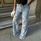🌸🔥 Lace Spliced Jeans