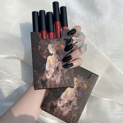 Nice Gift for Delicate Women! 5 Colors Nonstick Velvet Matte Lipstick Glaze