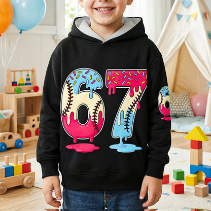✨🔥Kids' Funny 67 Meme Hooded Sweatshirt