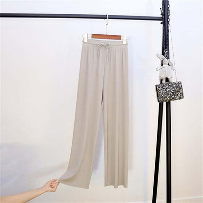 Ice Silk Wide Leg Pants Women